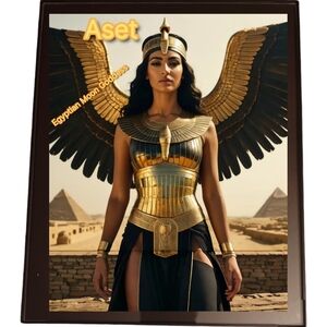 Egyptian Goddess Aset in a Glass Front Frame 8x10 Picture AI wall